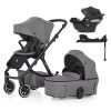 PETITE&MARS KÉSZLET Babakocsi 4v1 ICON Dove Grey LITE AIR + CYBEX Aton B2 i-Size