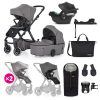 PETITE&MARS KÉSZLET Babakocsi 4v1 ICON Dove Grey XXL AIR + CYBEX Aton B2 i-Size