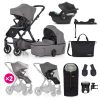 PETITE&MARS KÉSZLET Babakocsi 4v1 ICON Dove Grey XXL RWS + CYBEX Aton B2 i-Size