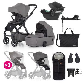   Petite&Mars Babakocsi szett 4v1 ICON XXL RWS + CYBEX Aton B2 i-Size - Dove Grey