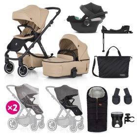  Petite&Mars Babakocsi szett 4v1 ICON XXL AIR + CYBEX Aton B2 i-Size - Mocha Beige