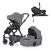 Petite&Mars Kombinált babakocsi ICON 2in1 Dove Grey LITE AIR + Core Pro i-Size Black Grey + Bázis