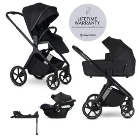   EASYWALKER Kombinált babakocsi Zoey Pure Black + CYBEX Aton B2 i-Size + bázis