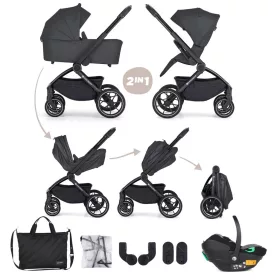   PETITE&MARS Kombinált babakocsi SCOUT 3 az 1-ben Anthracite Moon Core Pro i-Size