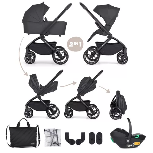 PETITE&MARS Kombinált babakocsi SCOUT 3 az 1-ben Anthracite Moon Core Pro i-Size