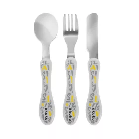 Akuku Rozsdamentes evőeszköz készlet: villa, kanál, kés
