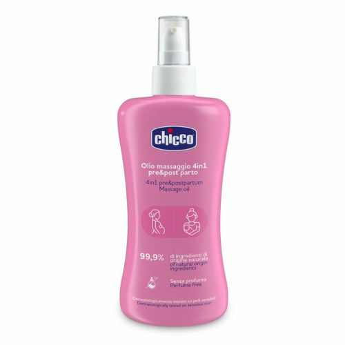 Chicco Masszázsolaj 4in1 200 ml szülés előtt és után 99,9% természetes, illatmentes