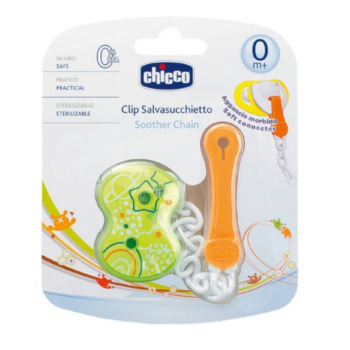 Chicco Cumitartó lánc 1 db ruhára csíptethető - kék