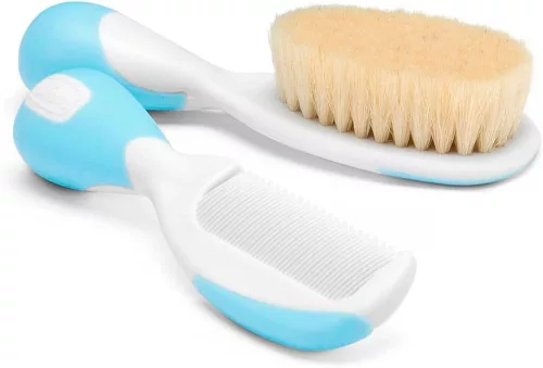 Chicco Fésű-Hajkefe természetes sörtékkel - kék hajkefe