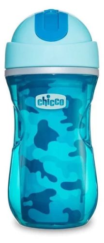 Chicco Sport Cup hőtartós duplafalú szívószálas kulacs 14m+ 266 ml kék