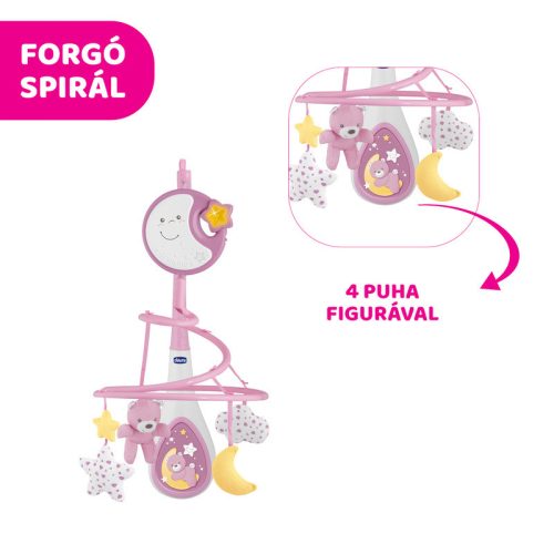 Chicco Next 2 Dreams zenélő forgóka - éjszakai fény rózsaszín