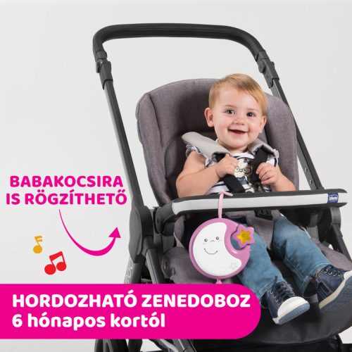 Chicco Next 2 Dreams zenélő forgóka - éjszakai fény rózsaszín