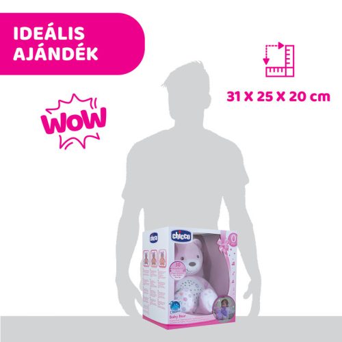 Chicco Baby Bear plüss maci projektor vetítő és ejszakai lámpa - rózsaszín