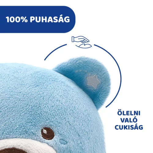 Chicco Baby Bear plüss maci projektor vetítő és éjszakai lámpa - kék
