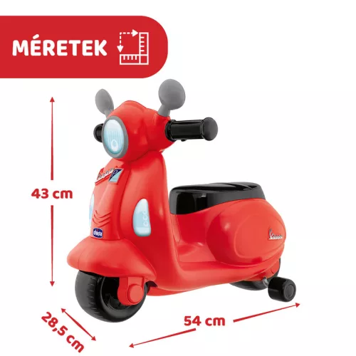 Chicco Vespa Primavera robogó 12-36 hó, lábbal hajtós, piros