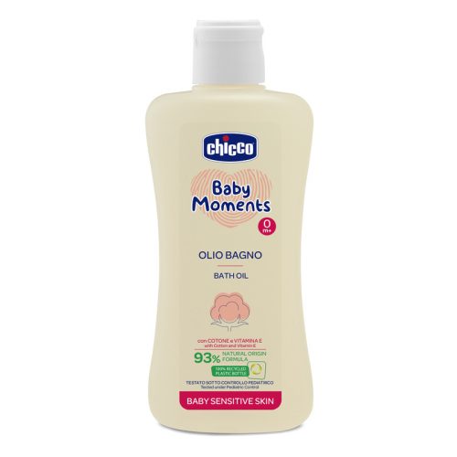 Chicco Fürdető olaj 200 ml - sensitive gyapotolaj és E-vitamin