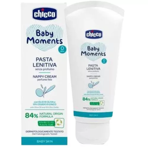 Chicco Popsikrém 100 ml – illatmentes olíva olajjal, panthenollal és 15% cink-oxiddal