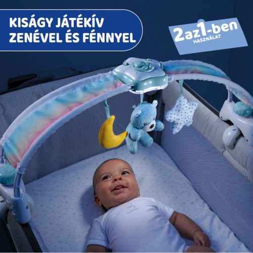 Chicco Rainbow Sky kiságy játékhíd és éjszakai fény, elemes, kék