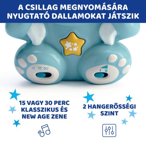 Chicco Rainbow Bear - Szivárvány maci zene-fény projektor, elemes, kék