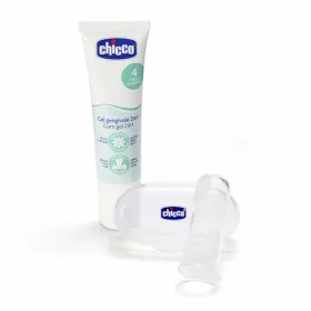  Chicco Ínytisztító gél szett ujjfogkefével és tartótokkal - színtelen