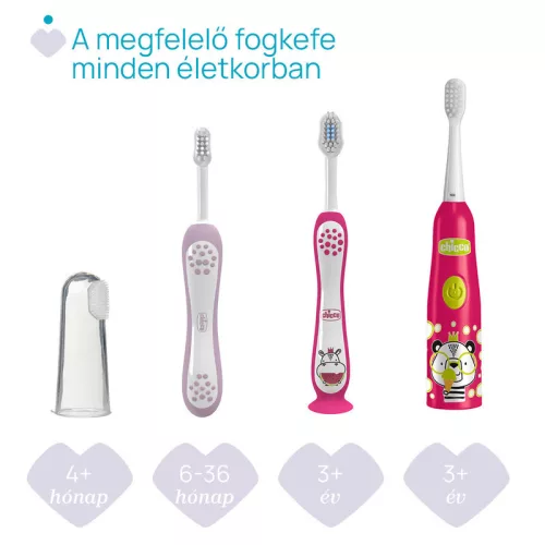 Chicco Fogkefe 3-6 év tejfogakhoz - rózsaszín