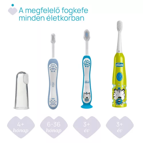 Chicco Fogkefe 3-6 év tejfogakhoz tapadókorongos védőkupakkal