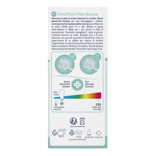 Chicco Fluormentes fogkrém 50 ml almás-banános ízű 