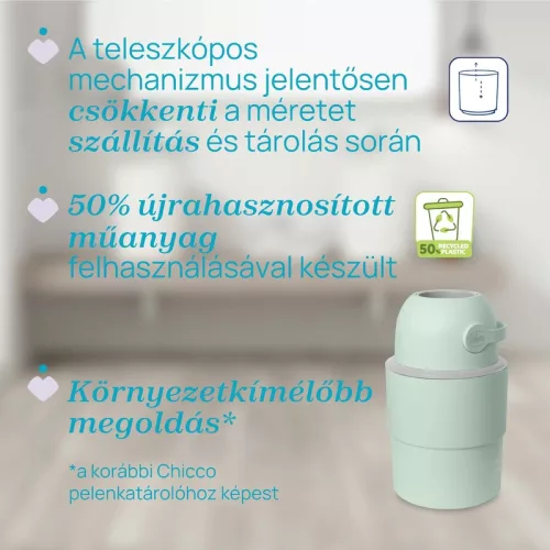 Chicco Teleszkópos pelenkatároló (15 db nejlonzsákkal) extra utántölt költség nélkül