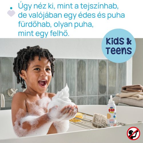Chicco POP Habsampon és Fürdőhab Spray 200ml vaníliás keksz illatú gyerekek és tinik részére