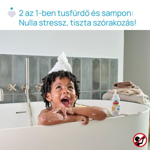 Chicco POP Habsampon és Fürdőhab Spray 200ml vaníliás keksz illatú gyerekek és tinik részére
