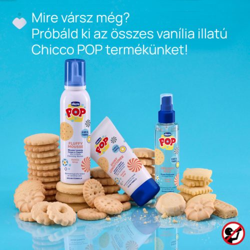 Chicco POP Habsampon és Fürdőhab Spray 200ml vaníliás keksz illatú gyerekek és tinik részére