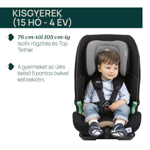 Chicco Seat&Go I-Size 76-150 cm autósülés 1/2/3 korcsoport - szürke