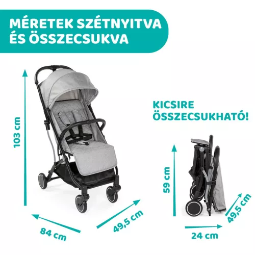Chicco TROLLEYme babakocsi automata zárral 0-15 kg, 0-3 év, Light grey