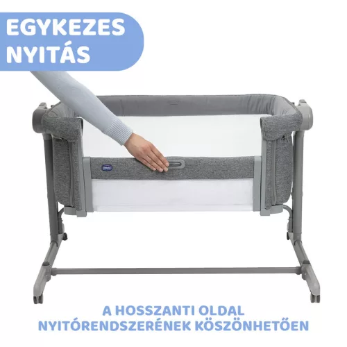 Chicco Next2me Magic Evo babaágy Co-Sleeping, 0-6 hó Dark Grey