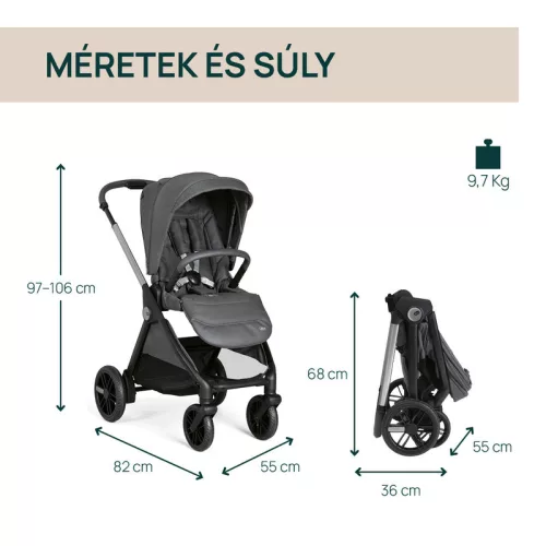 Chicco BELLAGIO Trio babakocsi önműködő záródással 22 kg-ig
