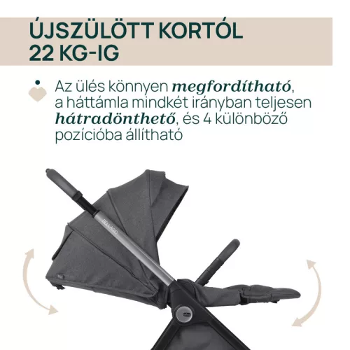 Chicco BELLAGIO Trio babakocsi önműködő záródással 22 kg-ig