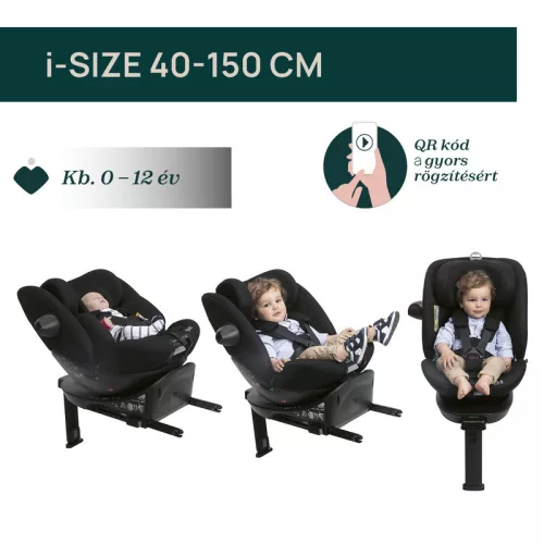 Chicco EVERONE I-SIZE 40-150cm autósülés - Grey Black