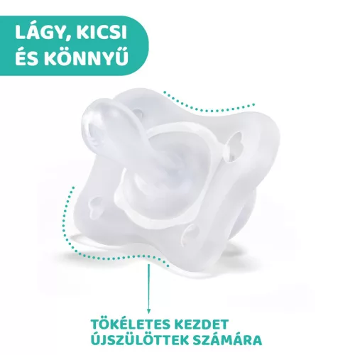 Chicco Mini Soft cumi 0-2 hó, 2 db - rózsaszín