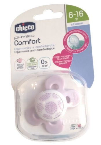 Chicco Physio Comfort szilikon cumi 1 db, 6-16 hó, rózsaszín