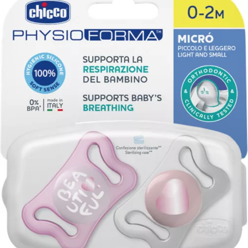 Chicco Physio Forma® Micro 0-2 hó minicumi 2 db - rózsaszín