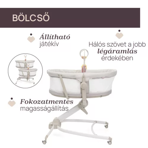 Chicco Baby Hug Armonia 4in1 bölcső-asztali szék 0 - 15 kg, 0- 36 hó