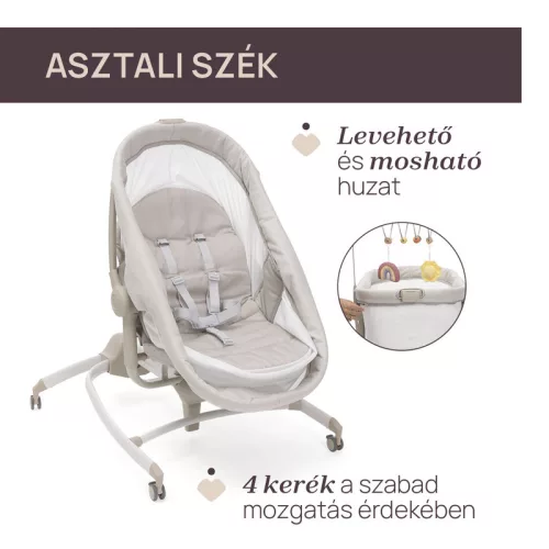 Chicco Baby Hug Armonia 4in1 bölcső-asztali szék 0 - 15 kg, 0- 36 hó