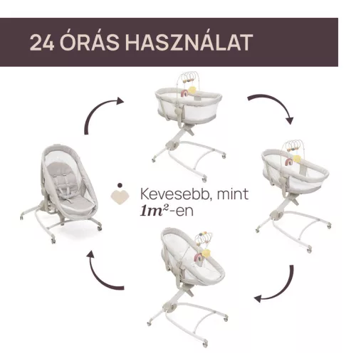 Chicco Baby Hug Armonia 4in1 bölcső-asztali szék 0 - 15 kg, 0- 36 hó