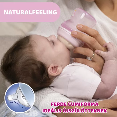 Chicco NaturalFeeling normál folyású cumisüveg, újszülöttkorra, 150 ml