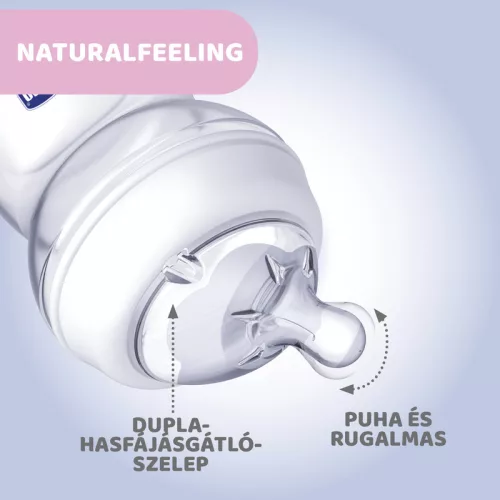 Chicco NaturalFeeling normál folyású cumisüveg, újszülöttkorra, 150 ml