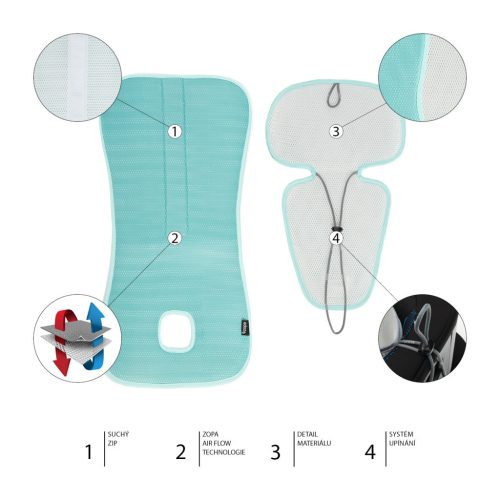 Zopa Lélegző autósülés párna Breeze sc. 2/3 Ice Grey