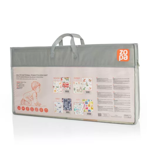 Zopa Multifunkciós összecsukható habszivacs játszószőnyeg – kétoldalas, 200 × 150 cm - City