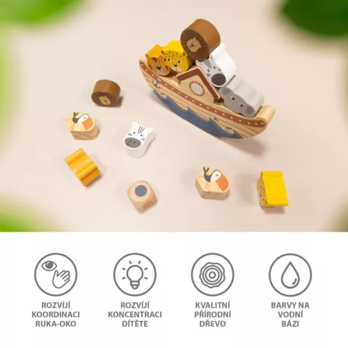 Zopa Fa egyensúlyozó játék - Bárka Wood
