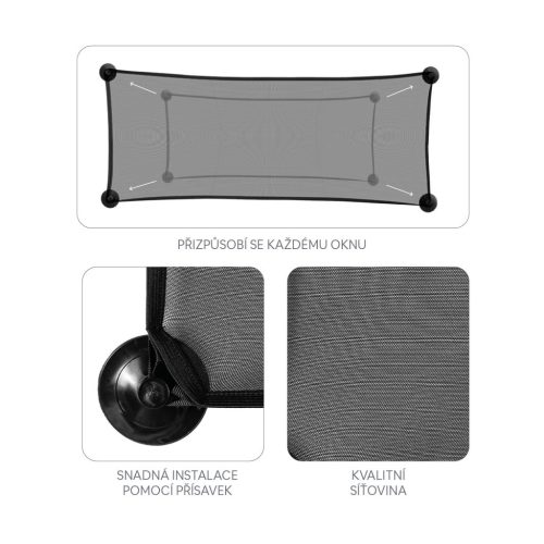 Zopa Hátsó szélvédő árnyékoló, fekete Black