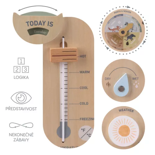 Zopa Fa Montessori időjárás tábla